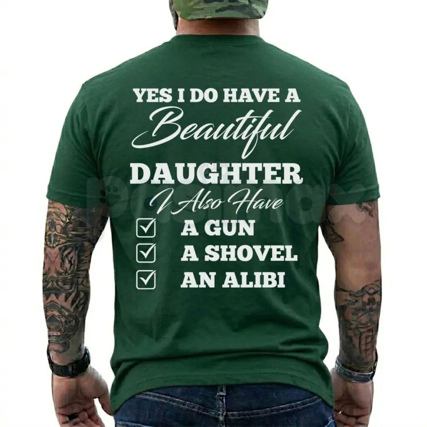 Funny "Yes I Do Have A Beautiful Daughter" T-Shirt – Sarcastic Protective Dad Humorous Graphic Tee