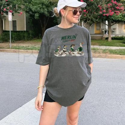 Comfort Colors® "Merlin" Mexico Duck T-Shirt – Funny Brush Stroke Duck Meme Graphic Tee, Retro Mexico Flag Football Fan Mascot, Aesthetic Viral Goose Top