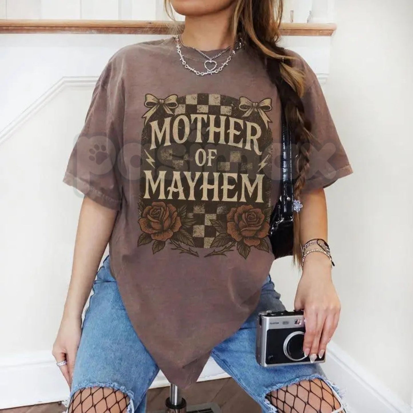 Comfort Colors® Mother of Mayhem T-Shirt – Edgy Mom Shirt, Funny Mother’s Day Gift, Cool Mom Chaos Graphic Tee, Vintage Alt-Style Top