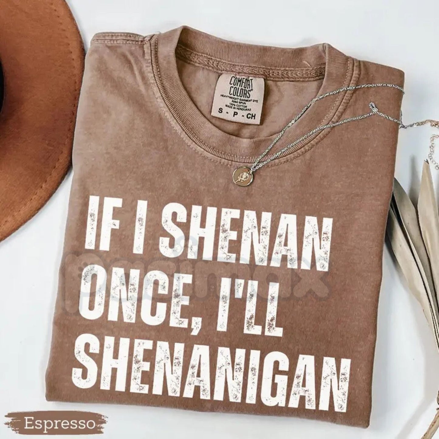 Comfort Colors® "If I Shenan Once" T-Shirt – Funny St. Patrick’s Day Shenanigans Tee, Sarcastic Irish Shamrock Shirt, Retro Lucky Paddy Graphic Top