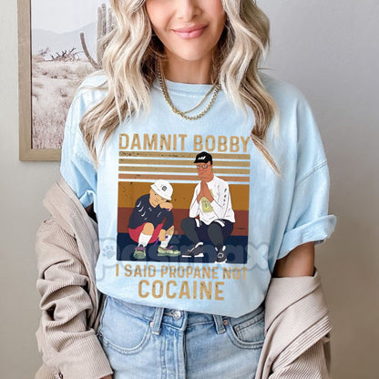 King of the Hill "Propane Mishap" T-Shirt - Hilarious Cartoon Artwork Tee, Unisex Golf Gift, Men's Humor Shirt