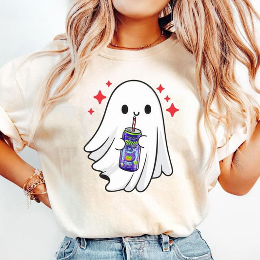 Funny Skeleton Ghost Halloween T-Shirt - Spooky Graphic Tee, Ghost Lover Gift, Unisex Soft Cotton Shirt