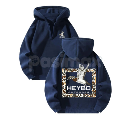 Cozy Half-Zip Men's Hooded Sweatshirt – Premium Garment-Dyed Fleece, Heavyweight Winter Pullover