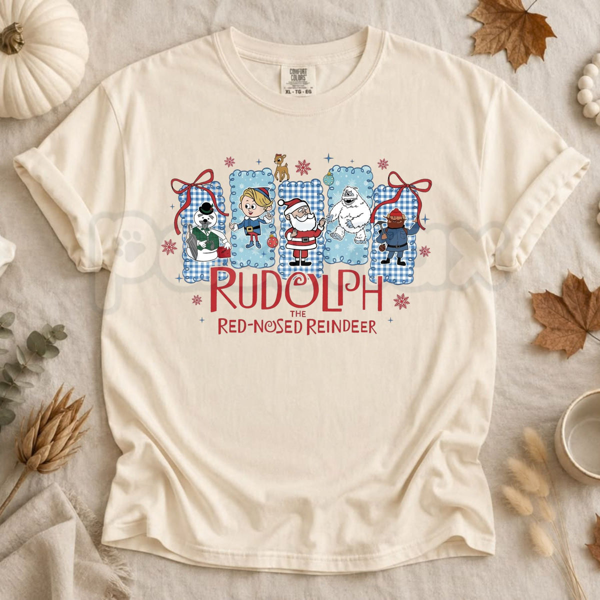 Comfort Colors® Rudolph The Red Nosed Reindeer T-Shirt – Retro Christmas Graphic Tee, Funny Holiday Unisex Top & Winter Gift for Her