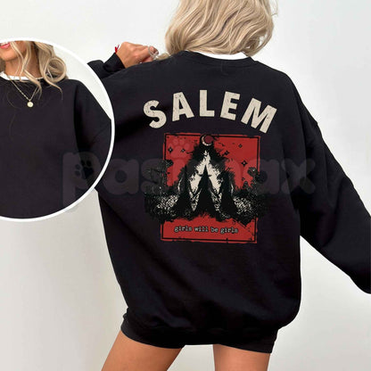 Girls Trip Salem Halloween Sweatshirt | Spooky Witchy Crew Getaway Top