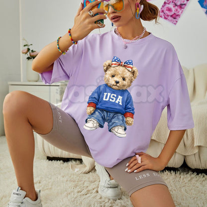 Comfort Colors® USA Bear T-Shirt – Trendy Mama Bear Patriotic Tee, Aesthetic American Wilderness Shirt, Retro 250th Anniversary USA 2026 Gift