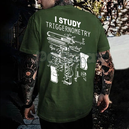 "I Study Triggernometry" T-Shirt - Funny Witty Slogan Tee, Political Humor Statement Shirt, Sarcastic Culture War Apparel