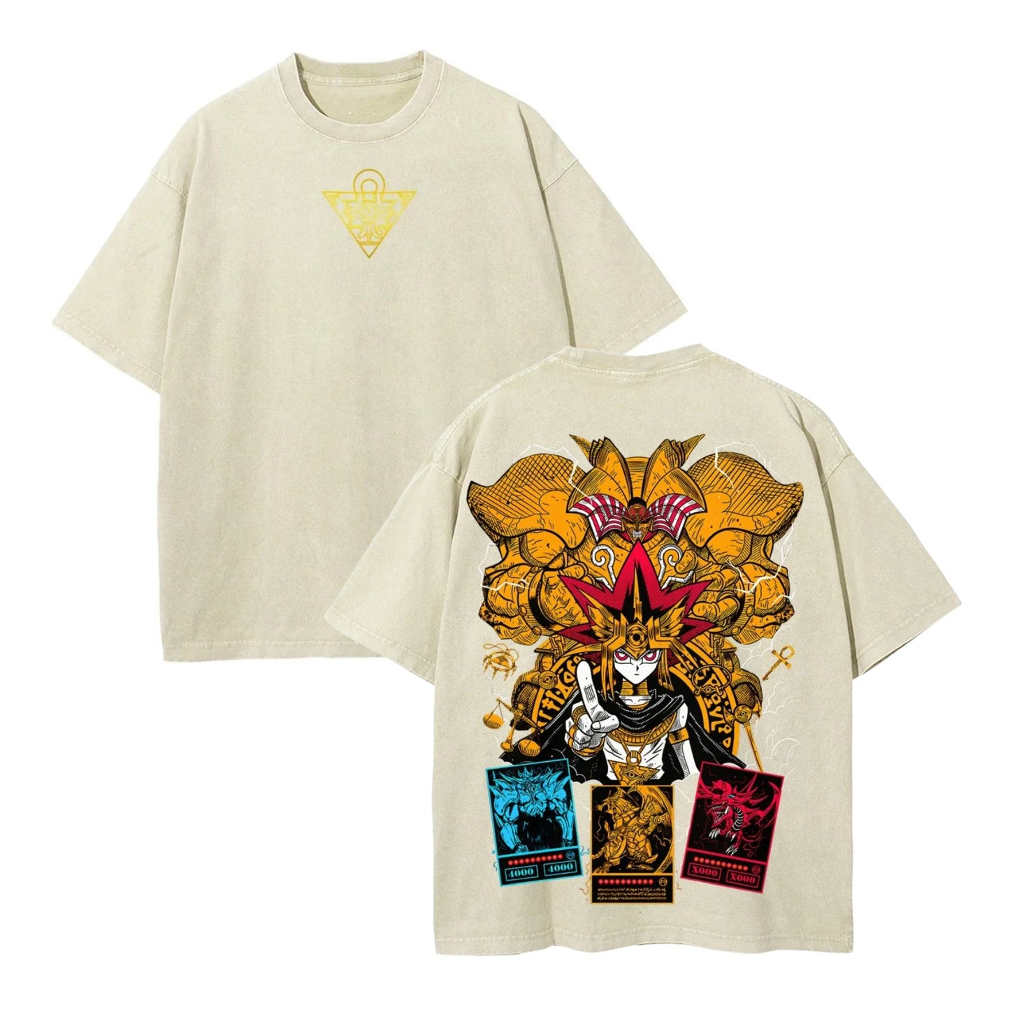 God Card & Exodia Yu-Gi-Oh! T-Shirt – 2-Sided Washed Cotton Graphic Tee