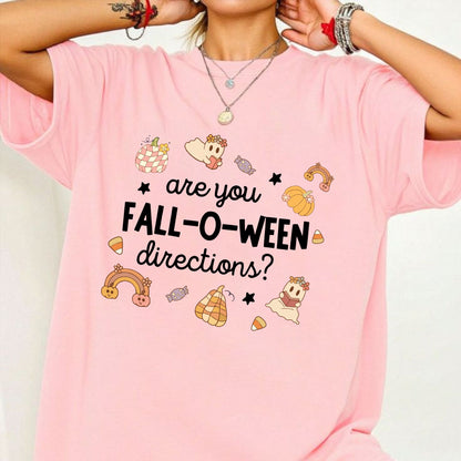 "Are You Fall-O-Ween Directions?" Shirt - Funny Halloween Pun Tee, Spooky Season Apparel