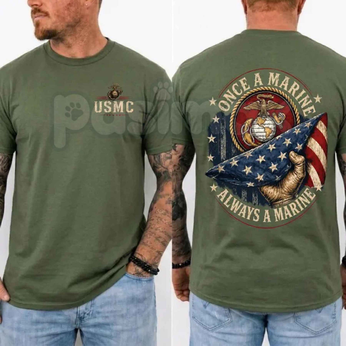 Once A Marine Always A Marine T-Shirt – USMC Veteran Pride Unisex Cotton Graphic Tee
