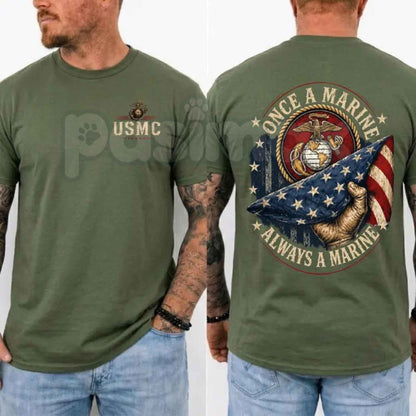 Once A Marine Always A Marine T-Shirt – USMC Veteran Pride Unisex Cotton Graphic Tee