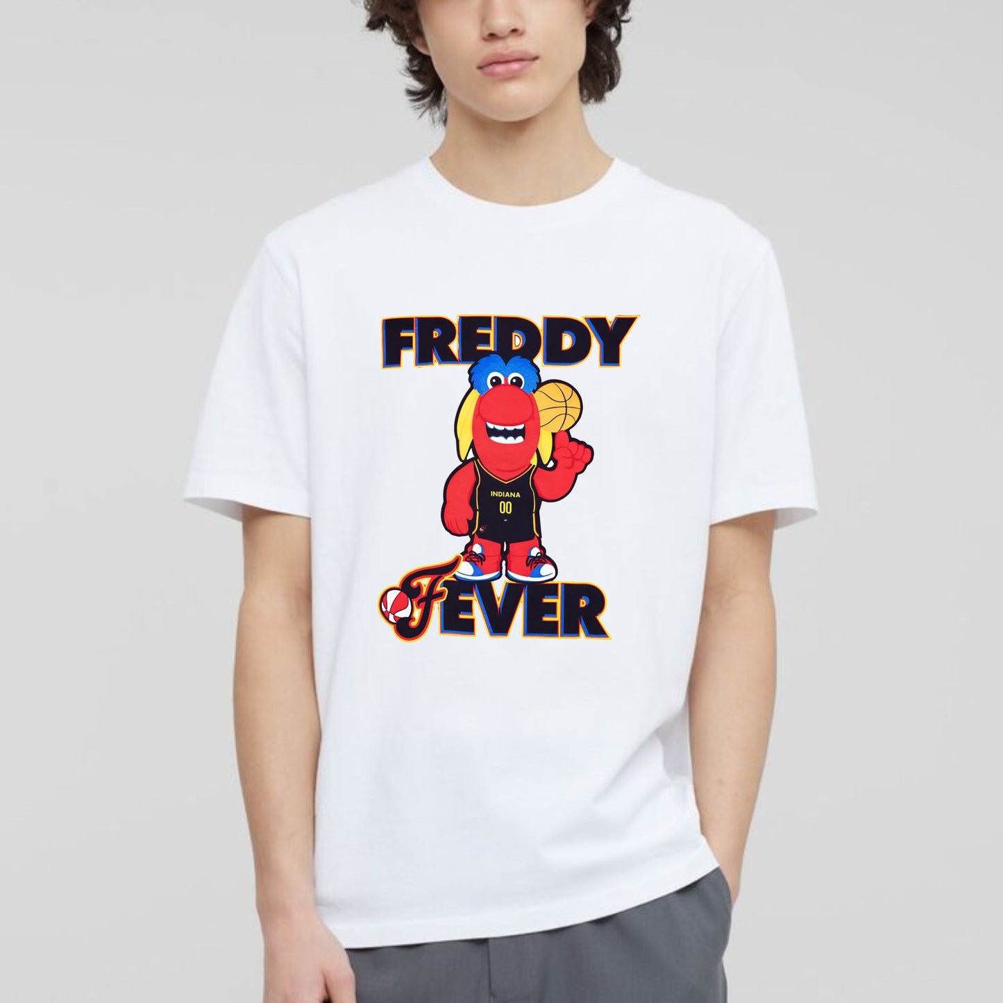 Indiana Fever Freddy Fever Youth Tee - Red Basketball Shirt, Kids WNBA Fan Apparel