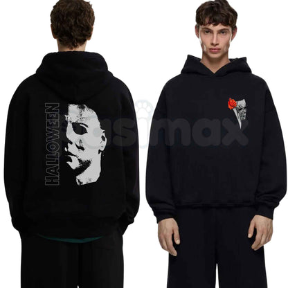 Vintage Michael Myers Hoodie – Retro Halloween Horror Movie Graphic Pullover, Spooky Season Horror Icon Sweatshirt, Unisex Heavy Blend