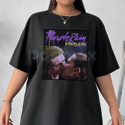 "Purple Rain" End Game T-Shirt - Vintage Prince Tribute Graphic Tee, Retro 80s Music Legend Shirt, Purple Rain Movie Fan Apparel, Unisex Rock Pop Top