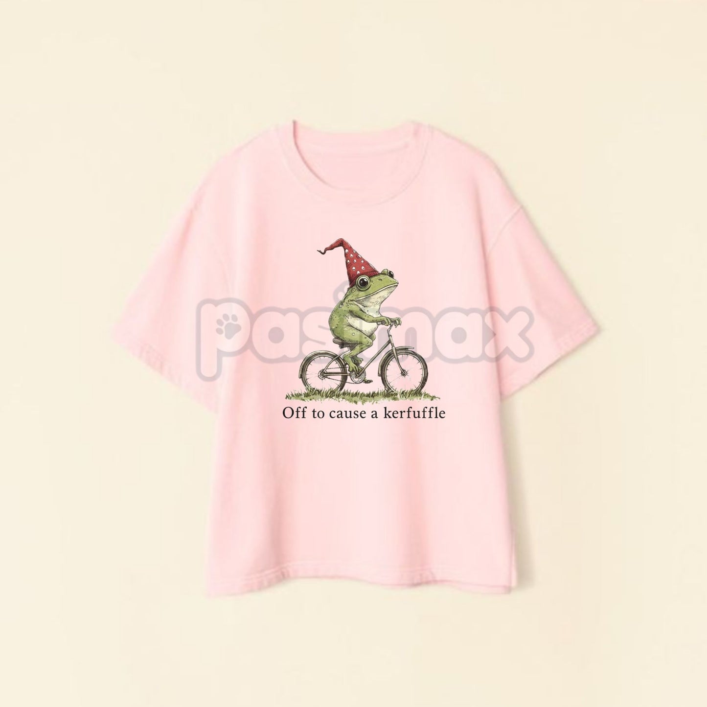 "Off to Cause a Kerfuffle" Frog Meme T-Shirt - Sarcastic Internet Slogan Tee, Unisex Funny Weirdcore Graphic, Viral Humor Apparel