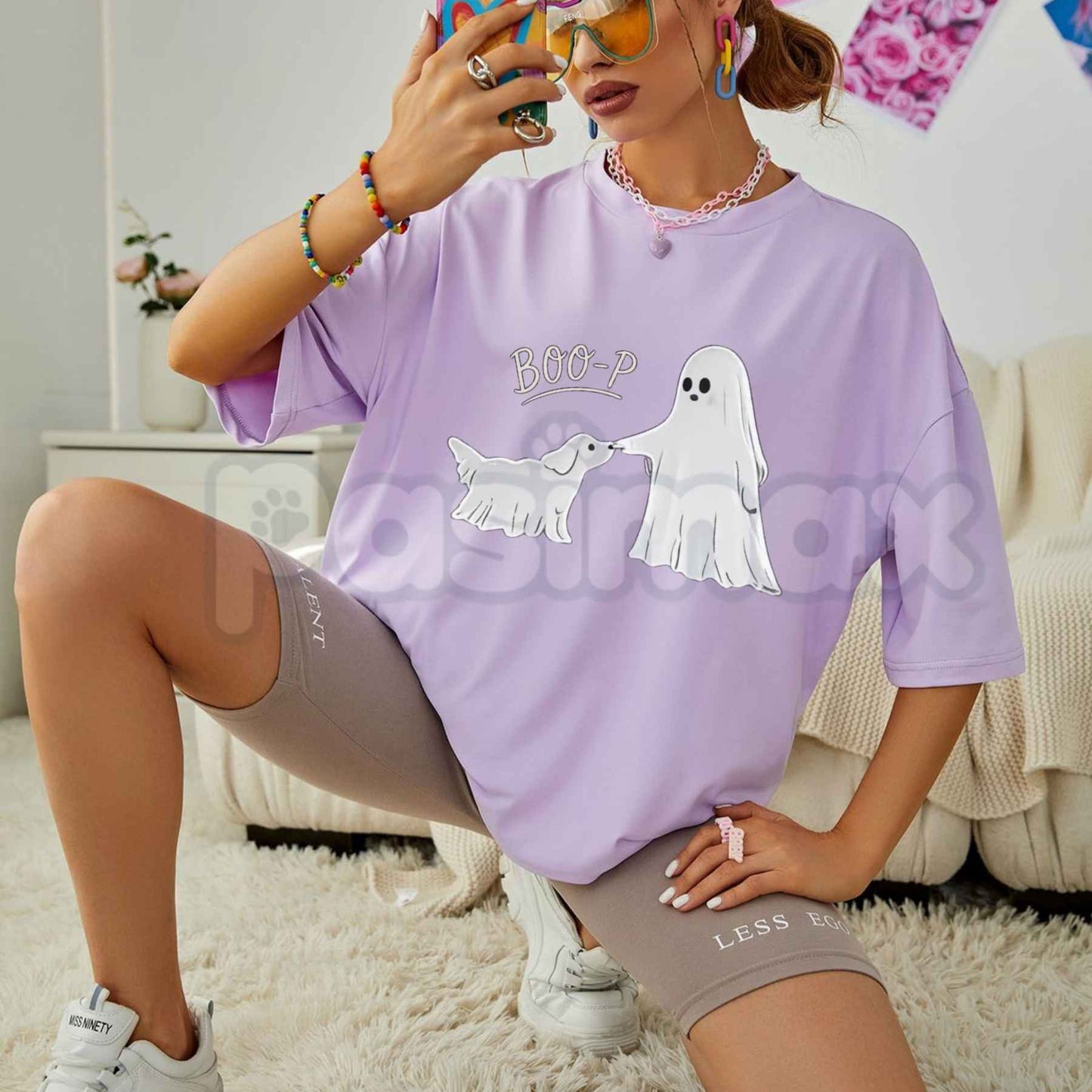 Boop the Most Adorable Spooky Snout This Halloween Season with the "Boo-p Ghost Dog" Comfort Colors T-Shirt