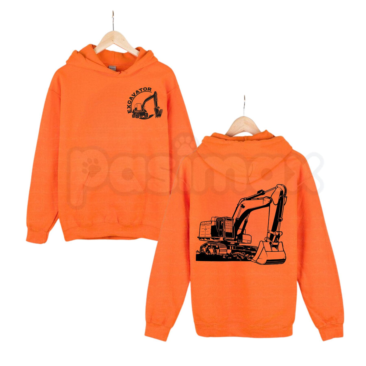 Realistic High-Visibility Scaffolder Worker Print Hoodie – Construction Site Safety Graphic Pullover, Heavy-Duty Outdoor Workwear Sweatshirt, Unisex Heavy Blend