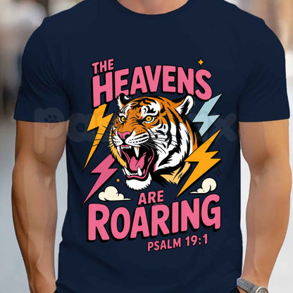 Celestial Thunder Roaring Heavens Graphic Tee – Vintage Streetwear Heavy Cotton Shirt, Epic Nature Inspired Unisex T-Shirt