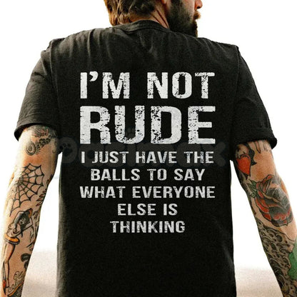 "I'm Not Rude" Social Anxiety T-Shirt - Funny Relatable Introvert Tee, Aesthetic Minimalist Sarcasm Shirt, Premium Heavyweight Cotton Basic, Casual Sassy Statement Top, Gift for Quiet Personalities