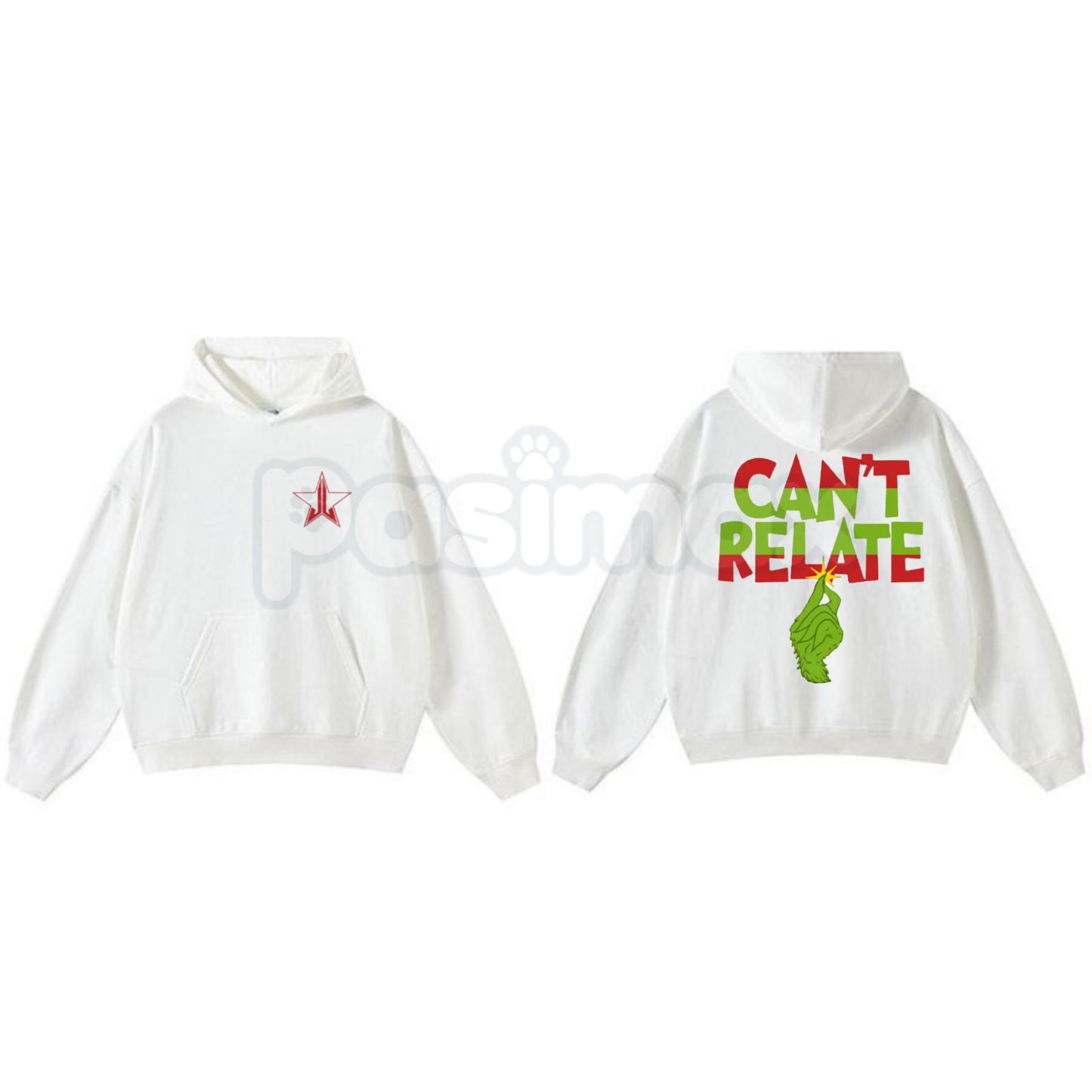 "Can't Relate" Holiday Hoodie – Funny Anti-Christmas Slogan Pullover, Grinch & Introvert Festive Apparel, Unisex