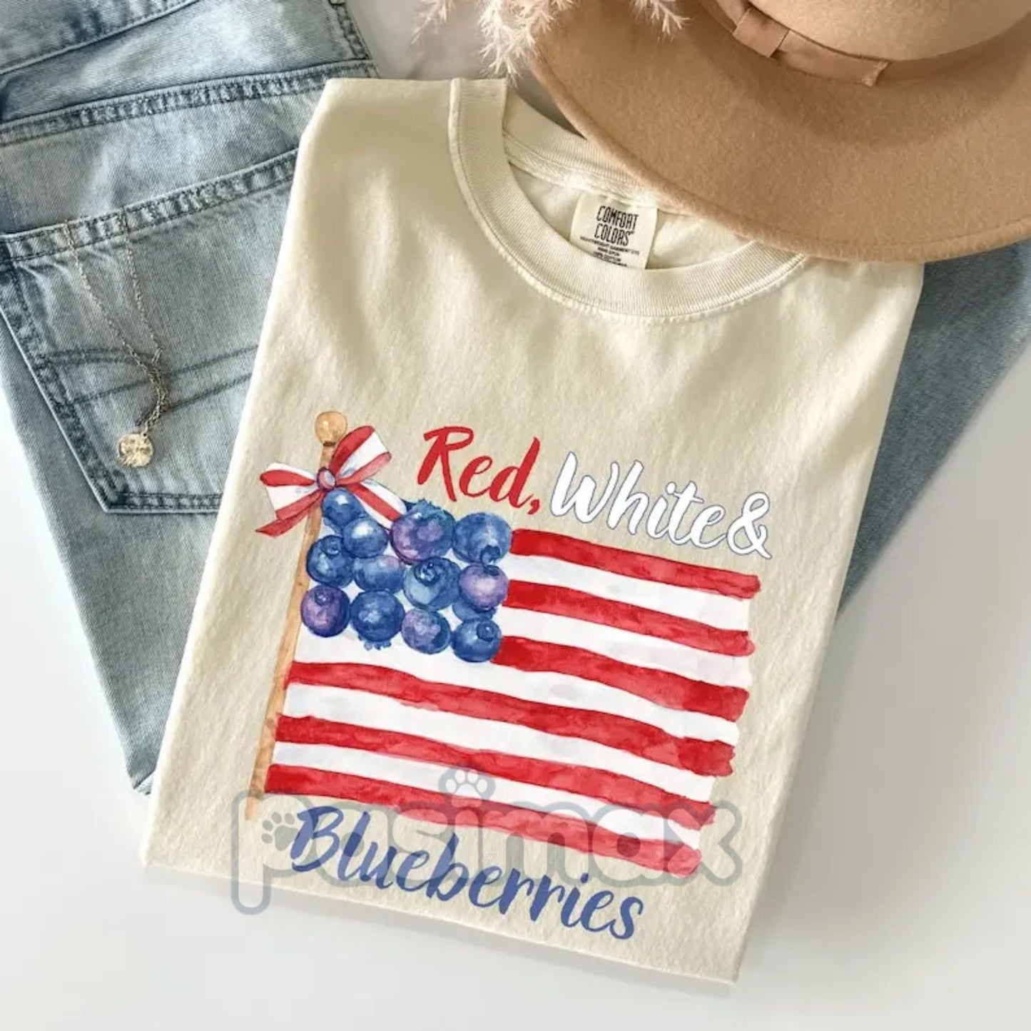 'Red, White and Blueberries' Comfort Colors T-Shirt – The Inflation Budget Tee, He Inspired Economic Statement, USA Flag Satire