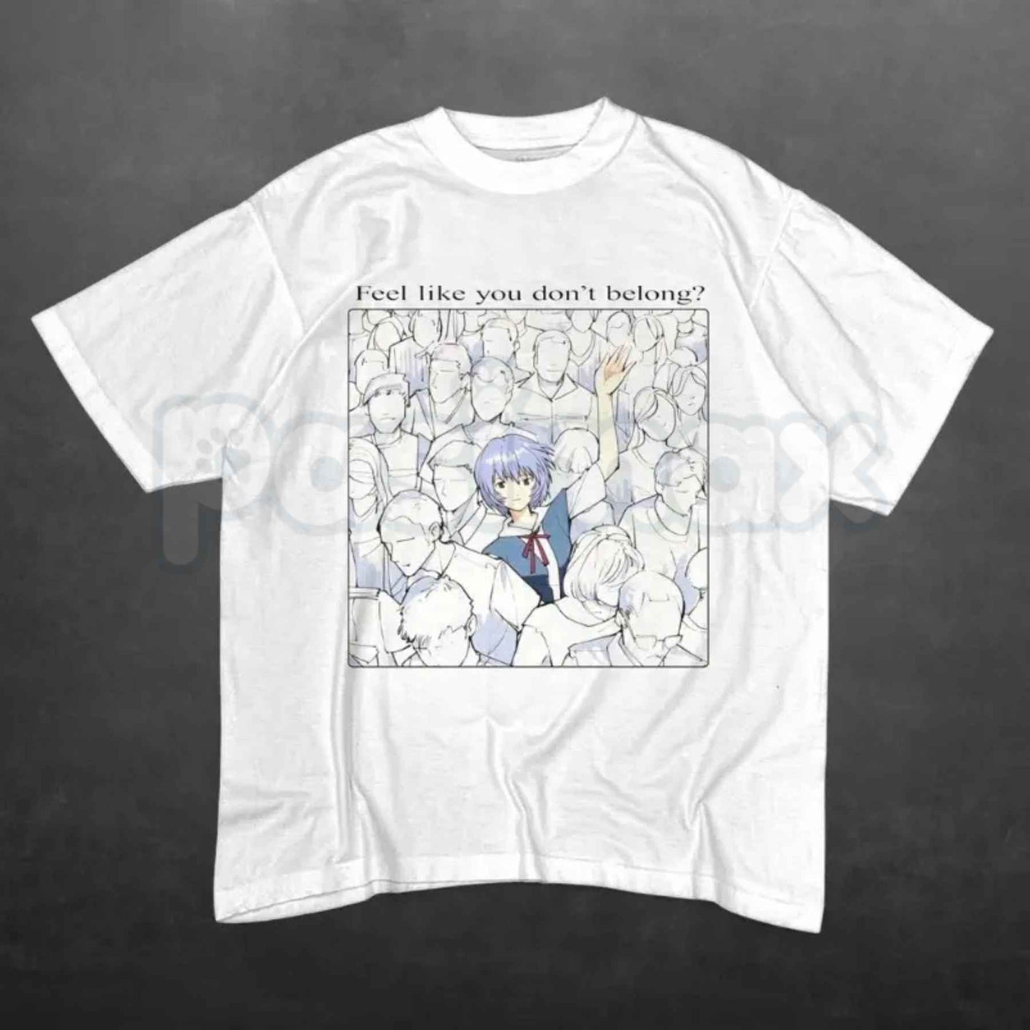 Rei Ayanami Shirt – Feel Like You Don’t Belong Anime Graphic Tee, Retro Evangelion Unisex Cotton Streetwear Shirt