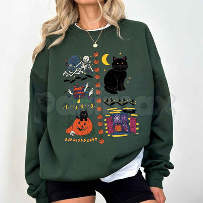 Vintage 90s Halloween Haunted House Sweatshirt | Retro Spooky Graphic Top