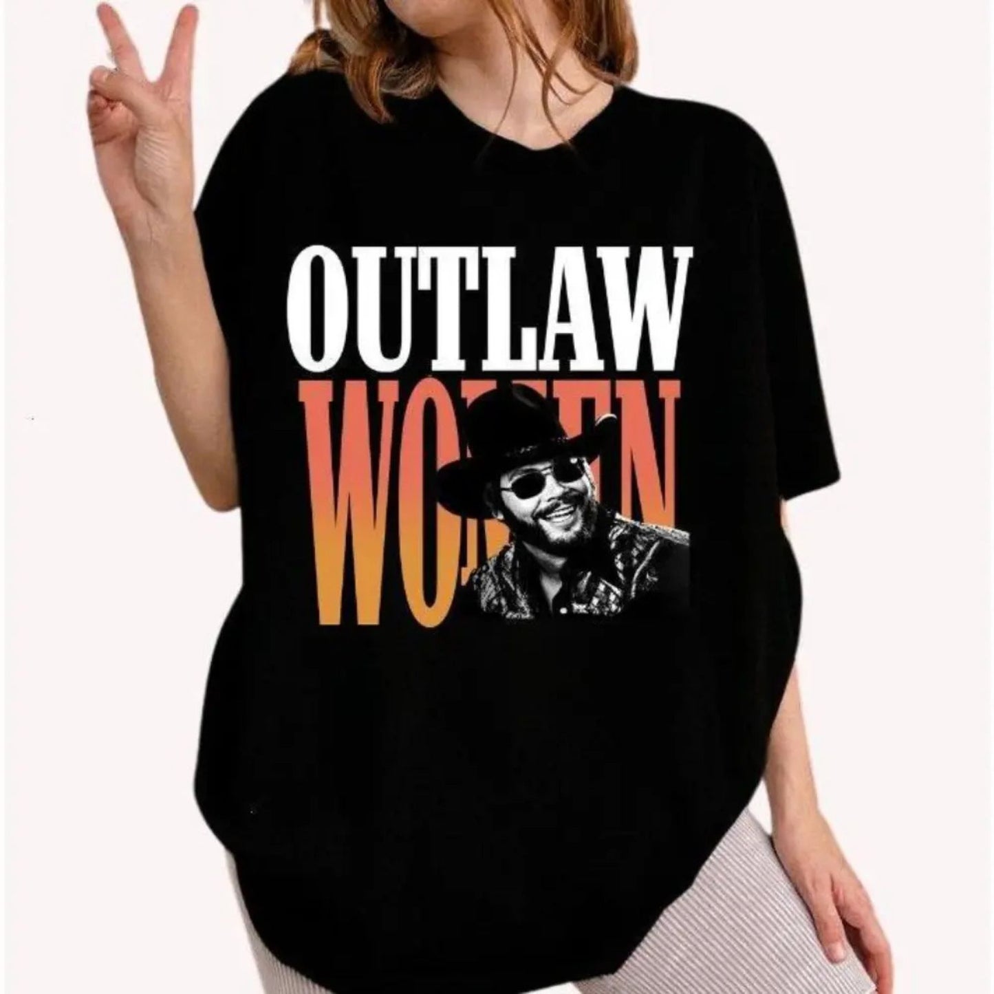 Hank Jr "Outlaw Women" Tee - Retro Western Country Music Graphic Shirt, Vintage Bocephus Apparel