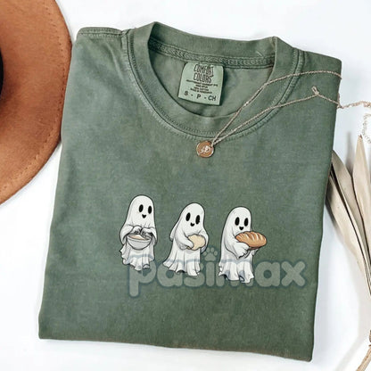 Sourdough Baker Ghost T-shirt – Halloween Homemaker Tee, Funny Sourdough Starter Shirt, Comfort Colors®