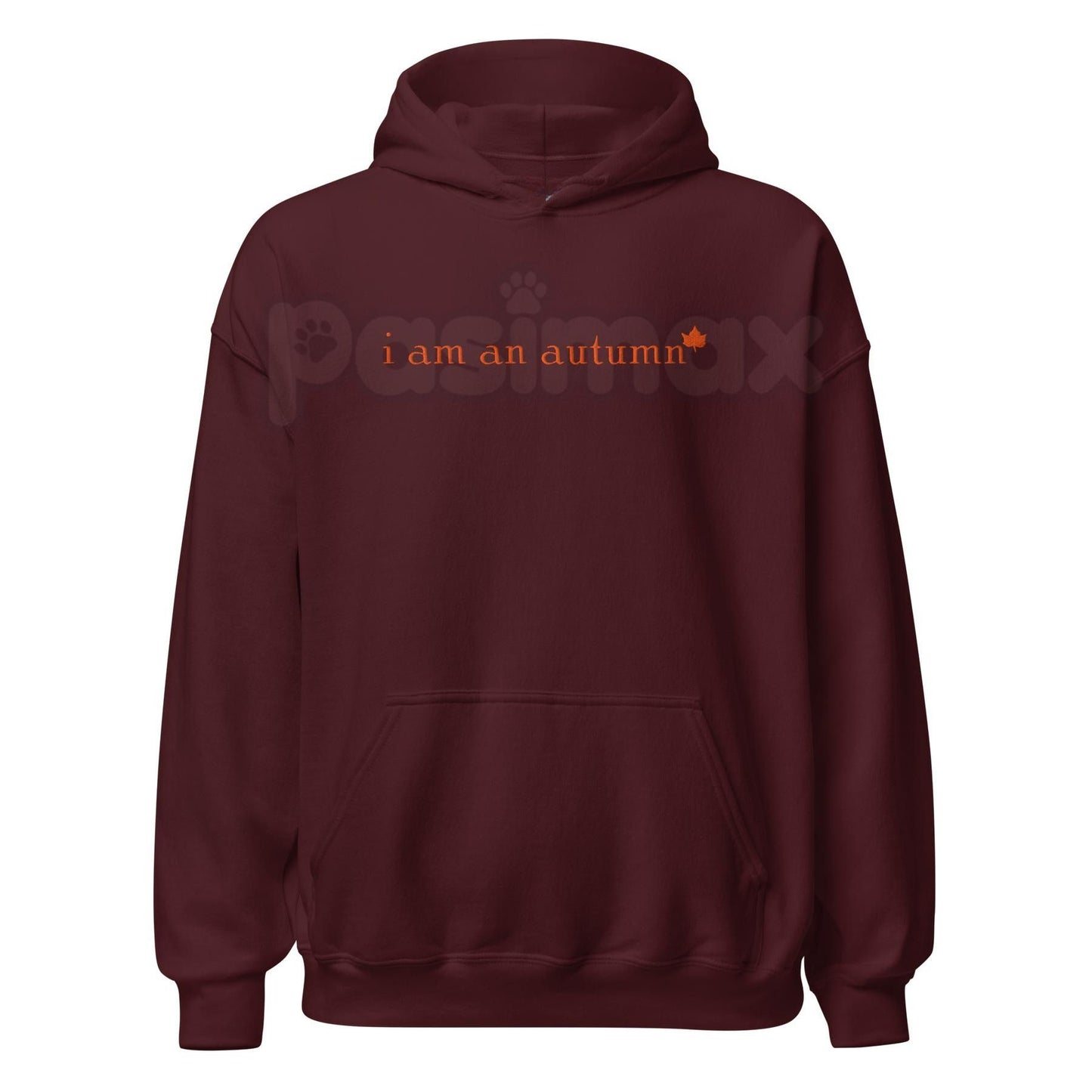 "I Am An Autumn" Embroidered Unisex Hoodie – Cozy Fall Vibes Apparel, Heavy Blend Comfort Sweater