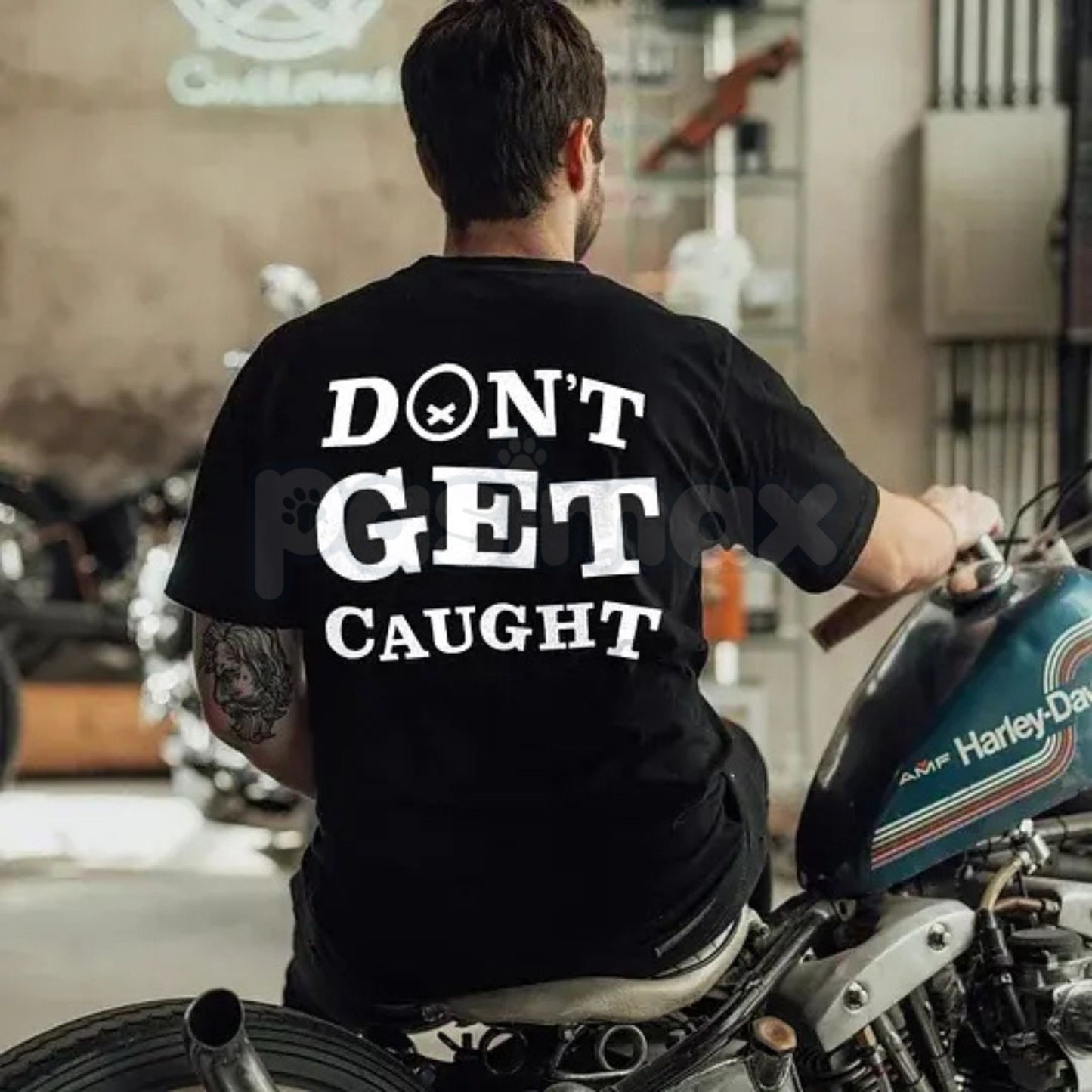 "Don't Get Caught" Printed Men's T-Shirt - Stealth Urban Streetwear Tee, Rebellious Graphic Statement Shirt, Minimalist Tactical Casual Apparel