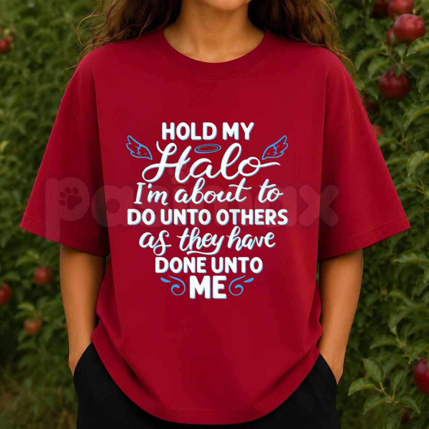 Hold My Halo Do Unto Others T-Shirt – Funny Faith Humor Christian Unisex Graphic Tee