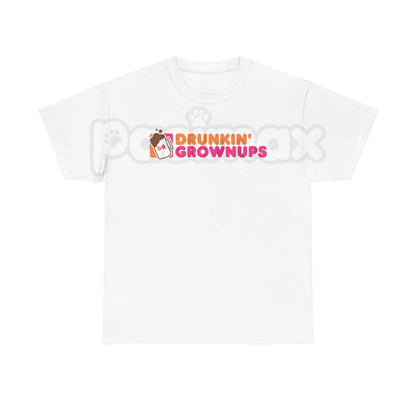 "Drunkin’ Grownups" Sarcastic Drinking T-Shirt - Viral Adult Humor Graphic Tee, Funny Parody Coffee Logo Shirt, Premium Heavyweight Relaxed Fit Top, Party & Brunch Gift for Her & Him, Comedy Slogan Weekend Tee