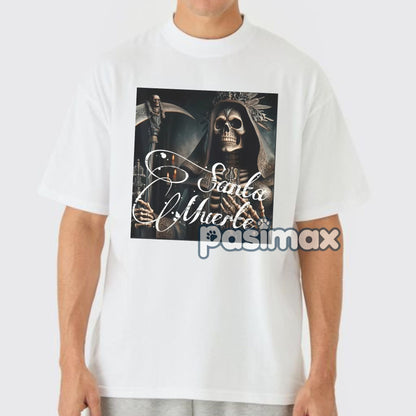 Men's Santa Muerte Knight Graphic Tee - Unapologetic Style Shirt, Dark Fantasy Apparel