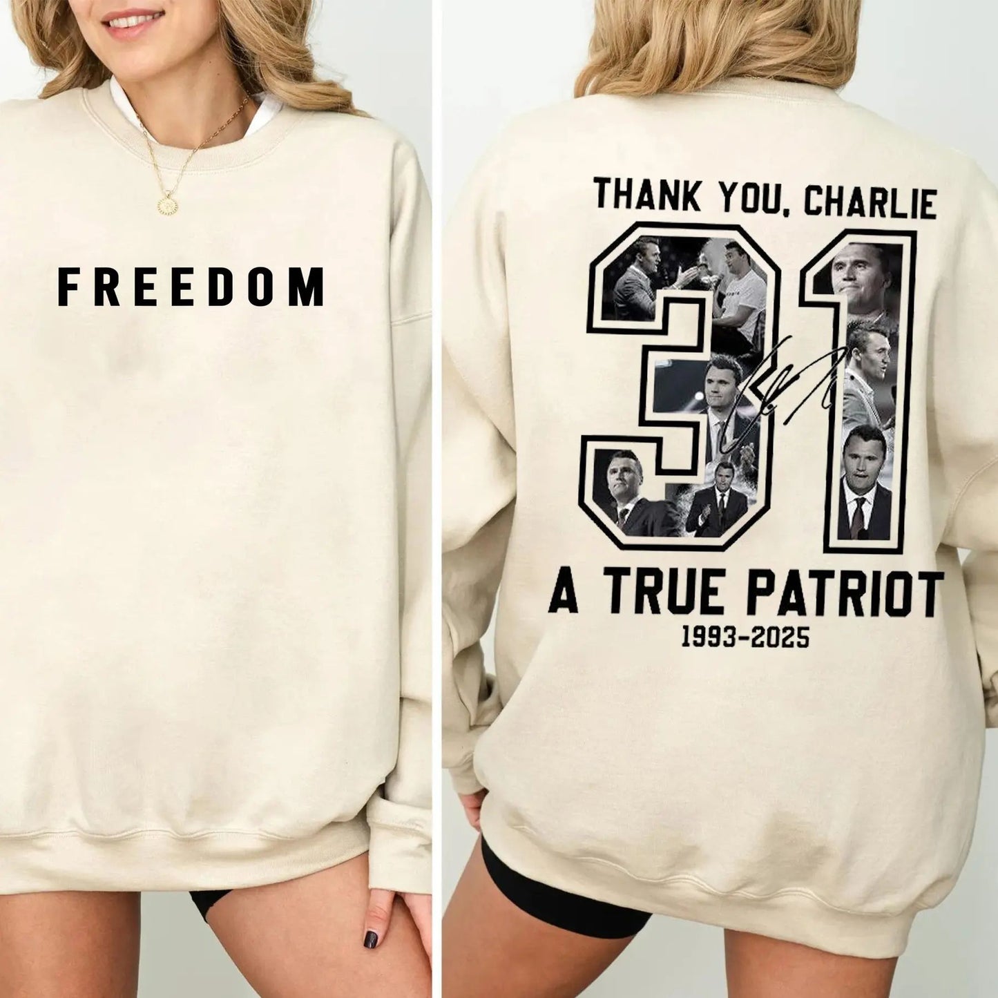 Freedom Charlie Kirk Sweatshirt – Patriotic Political Top