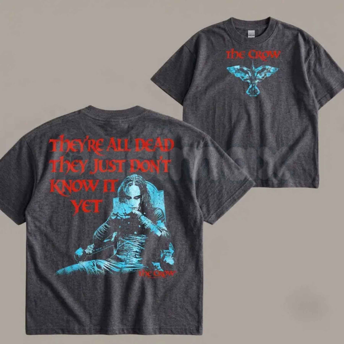 The Crow "They're All Dead" T-Shirt – Vintage 90s Gothic Horror Movie Unisex Graphic Tee