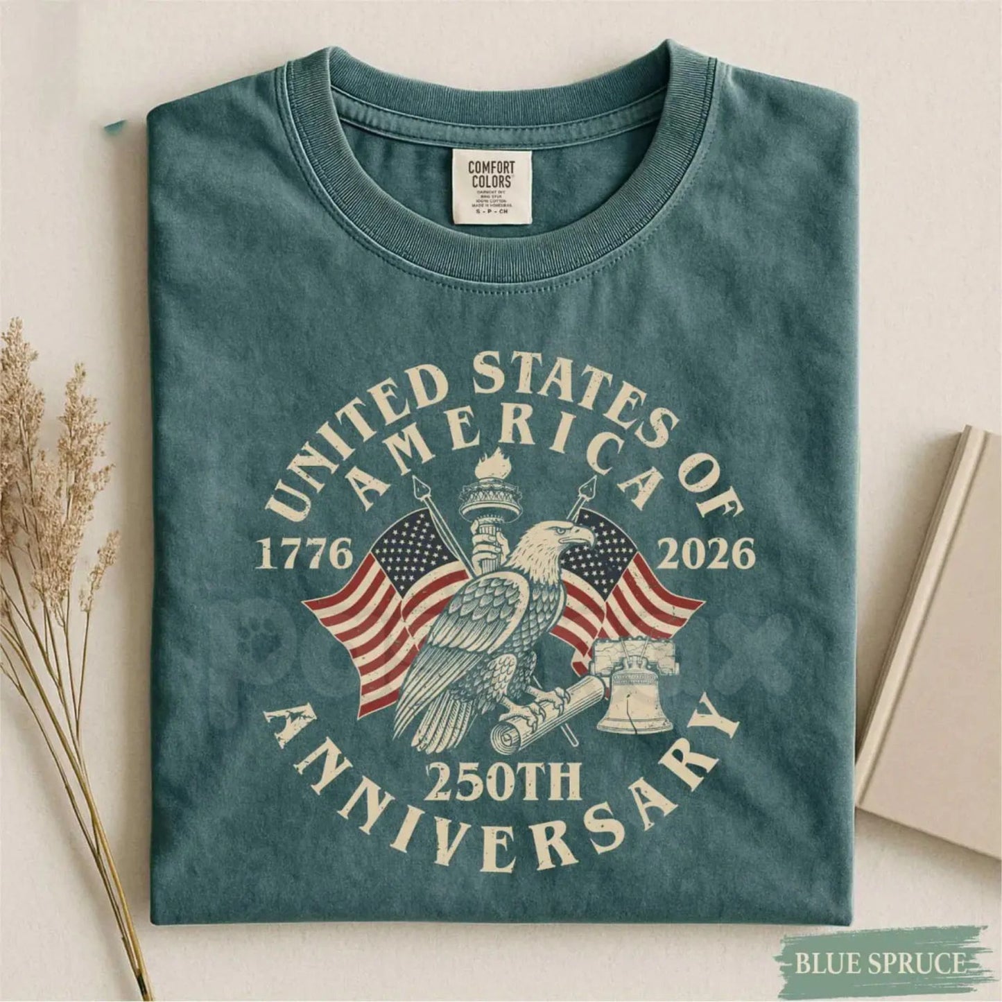 Comfort Colors® 1776–2026 Liberty Bell T-Shirt – USA 250th Anniversary Commemorative Tee, Retro Americana Heritage Shirt, Patriotic Semi-Quincentennial Gift