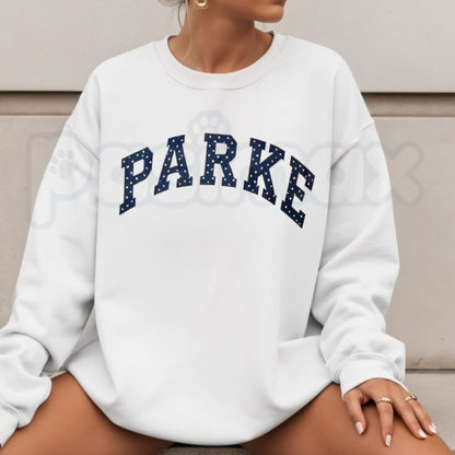 PARKE Sweatshirt | Preppy Varsity Minimalist Graphic Crewneck