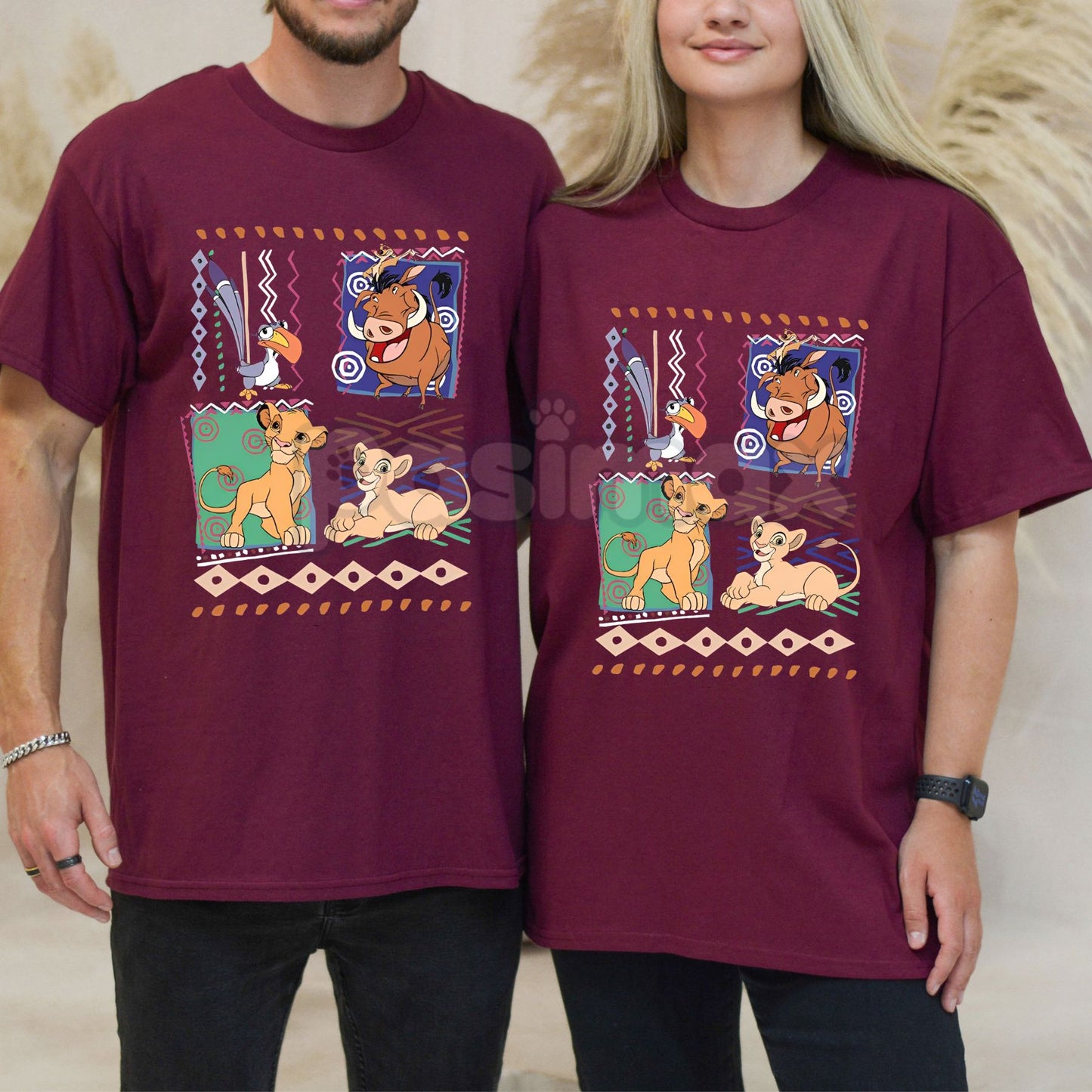 Vintage Wash The Lion King T-Shirt - 90s Sunset Style Graphic Tee, Disney Animated Classic Nostalgia, Unisex Movie Apparel