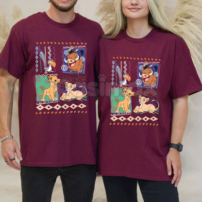 Vintage Wash The Lion King T-Shirt - 90s Sunset Style Graphic Tee, Disney Animated Classic Nostalgia, Unisex Movie Apparel