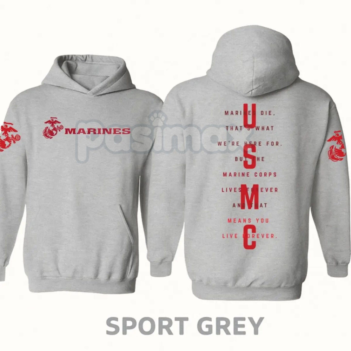 USMC Marines Tactical Hoodie – Classic Semper Fi Pullover, Veteran & Active Duty Marine Corps Gear, Unisex