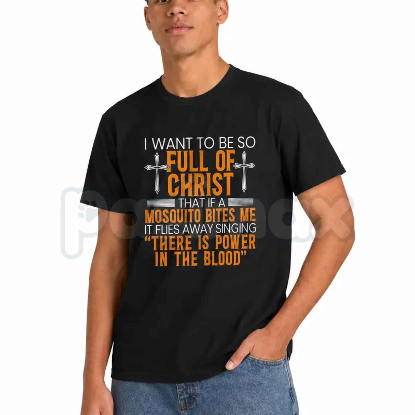 Full Of Christ Mosquito T-Shirt – Funny Christian Humor Unisex Cotton Graphic Tee