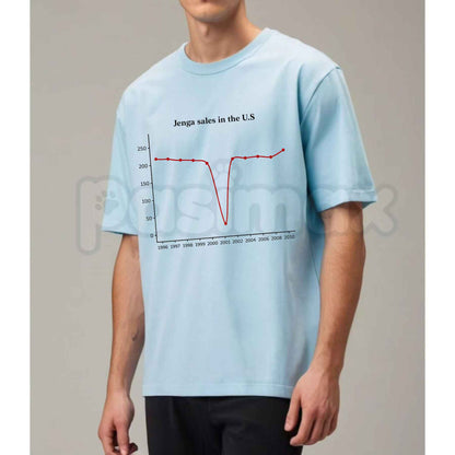 2001 Crash Graph Funny T-Shirt – Dot Com Bubble Finance Meme Tee, Humorous Stock Market Sarcastic Unisex Graphic Shirt