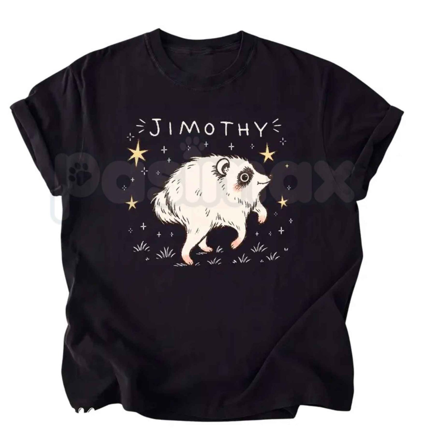 Jimothy Raccoon Viral Shirt – Short King Jimothy Tee, Cute Trash Panda Meme Unisex Cotton Graphic T-Shirt