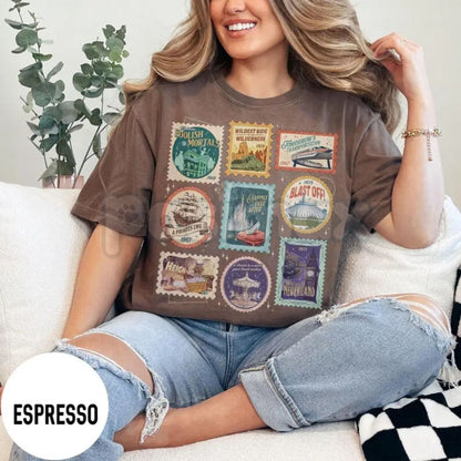 Comfort Colors® Vintage Theme Park Stamps T-Shirt – Retro 2026 Castle Family Matching Trip Shirt, Happy Ever After Land Graphic Tee, Wildest Ride Gift