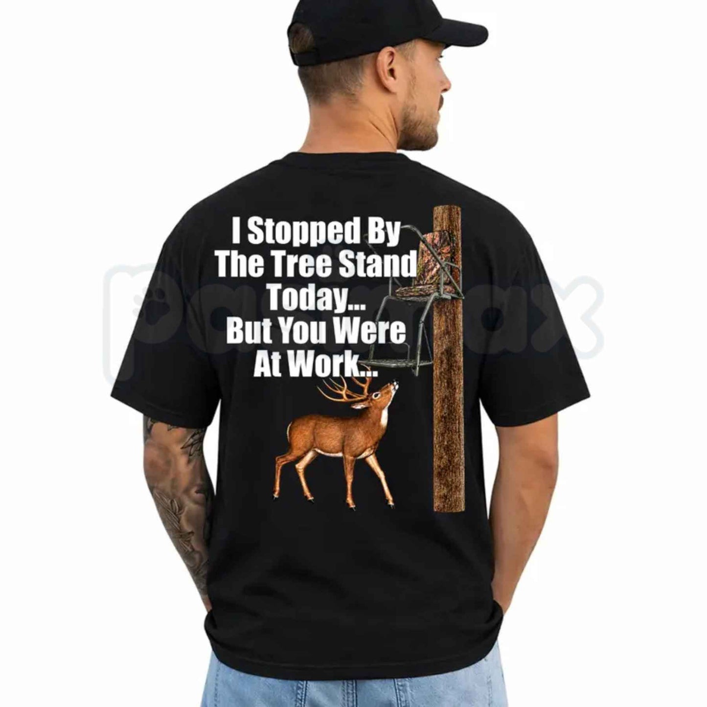 I Stopped By The Tree Stand T-Shirt – Funny Deer Hunting Outdoor Unisex Cotton Tee