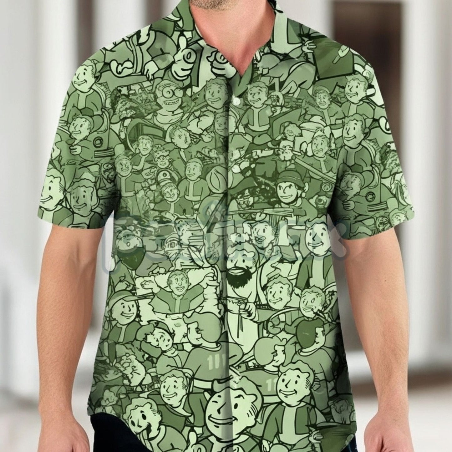 Fallout Compilation Maxi Hawaiian Shirt – Ultimate Gaming Tropical Shirt, Gift For Fans, Summer Fandom Apparel