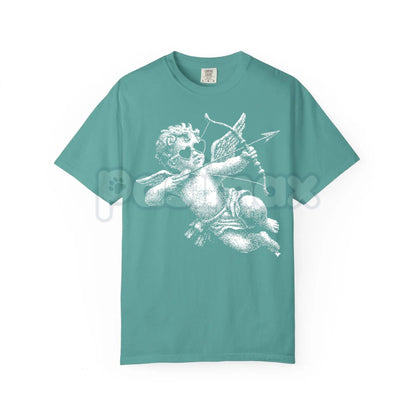 Comfort Colors® Retro Cupid Archery T-Shirt – Vintage Valentine's Day Tee, Aesthetic Cherub Graphic Shirt, Nostalgic Love & Romance Top