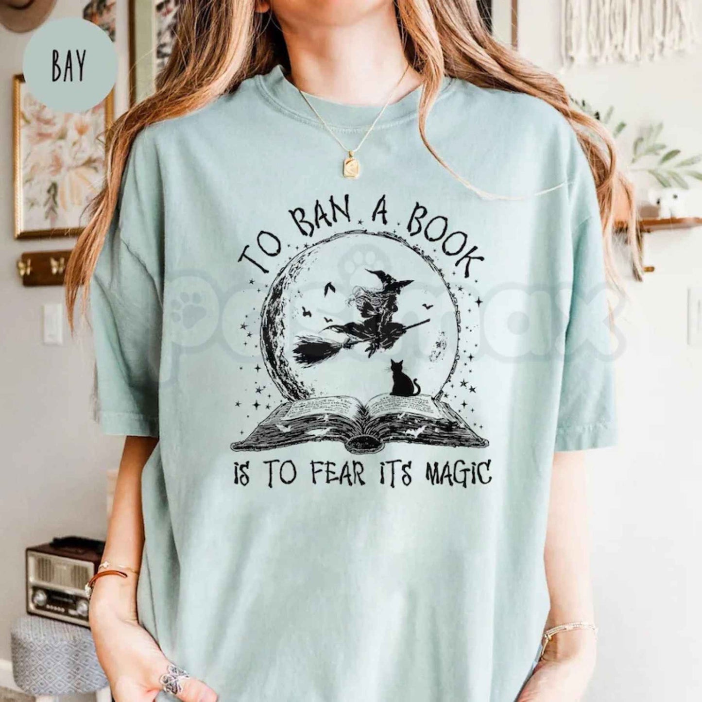 Comfort Colors® Halloween Witch Book T-Shirt – Retro Reading Witch Library Graphic Tee, Cozy Book Lover Unisex Top