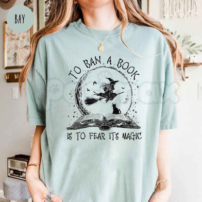 Comfort Colors® Halloween Witch Book T-Shirt – Retro Reading Witch Library Graphic Tee, Cozy Book Lover Unisex Top